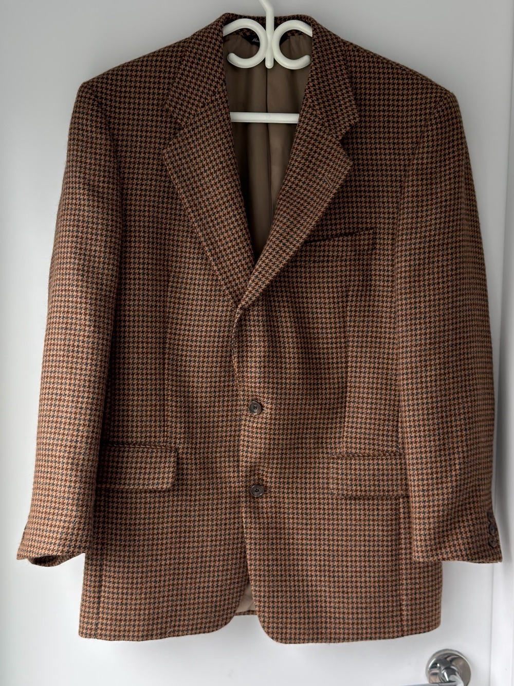 Vintage Hardy Amies Brown Houndstooth Sport Coat
